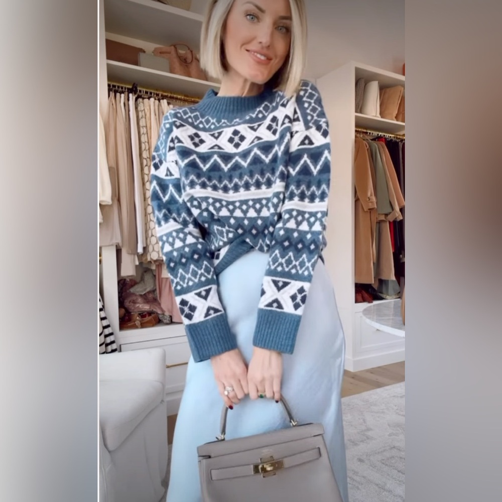 Ann Taylor Fair Isle Mockneck Sweater